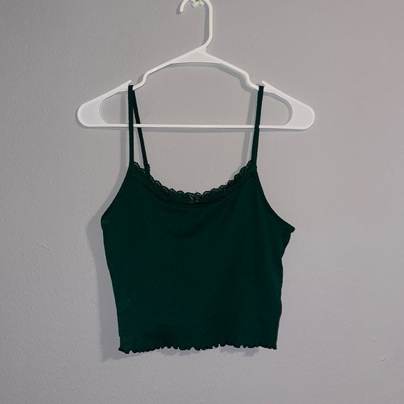 American Eagle Outfitters Tops - green lace trimmed cami